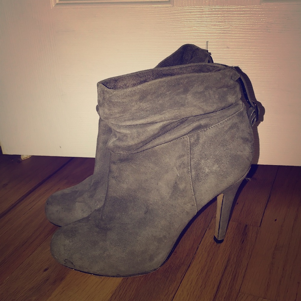 Aldo Gray Suede Slouchy Booties